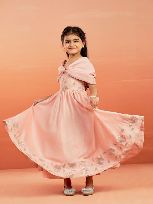 Girl's' Peach Gown